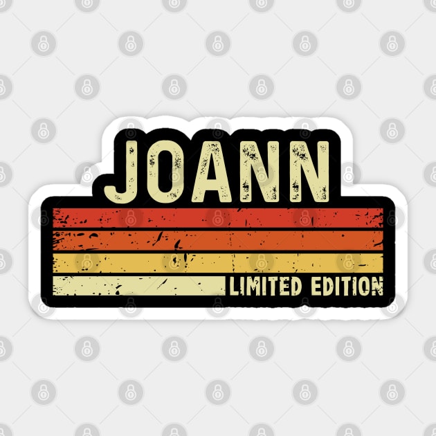 Joann Name Vintage Retro Limited Edition Gift Joann Sticker TeePublic